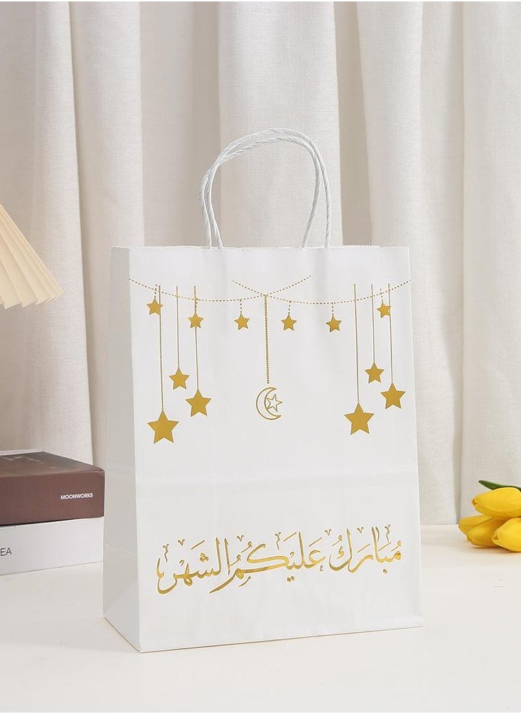 LKTOCAFT - 6 Pieces Kraft Paper Gift Bags for Holidays and Festive Day, Party Bags with Handles for Candy Desserts and Jewelry Gifts, Party Favor Bags and Party Supplies,Medium Size - Image 1