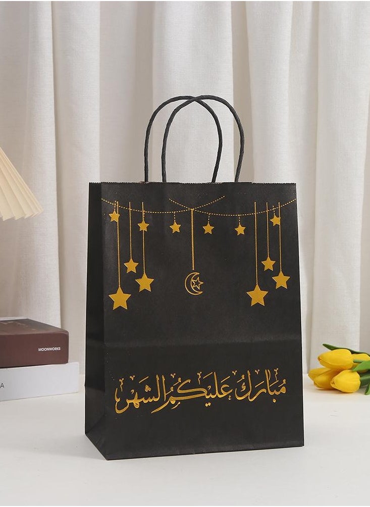 LKTOCAFT - 6 Pieces Kraft Paper Gift Bags for Holidays and Festive Day, Party Bags with Handles for Candy Desserts and Jewelry Gifts, Party Favor Bags and Party Supplies,Medium Size - Image 1