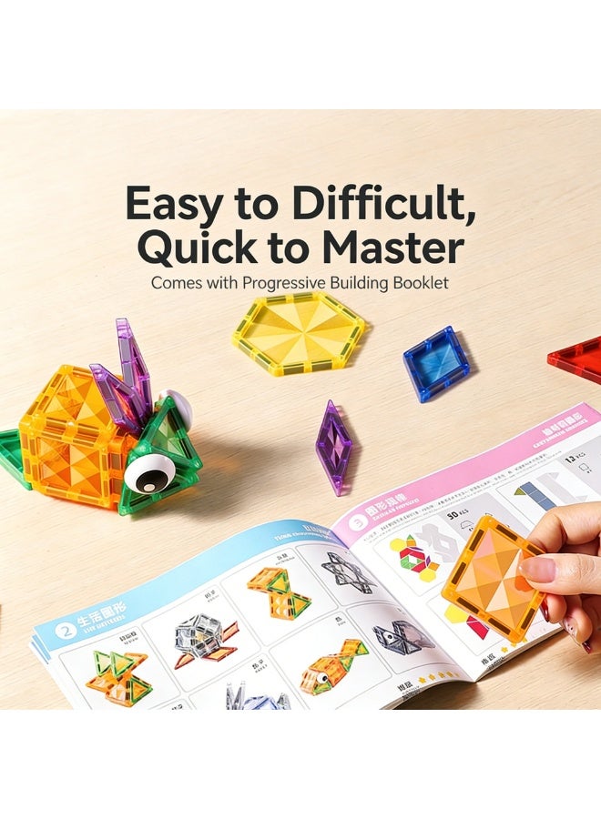 Magnetic Building Blocks Set (48 Pieces) Colourful Transparent Magnetic 3D Blocks Unlimited Creativity Inspires Thinking Entertaining and Educational Traditional Educational Toy - Image 3