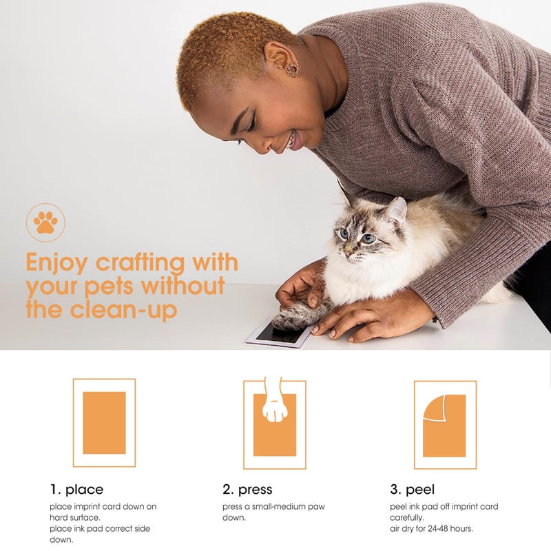 Pearhead Paw Print Clean Touch Ink Pad Kit for Dogs and Cats, Pet Owner Keepsake, DIY Inkless Paw and Nose Print Impression Set, Small/Medium - Image 3