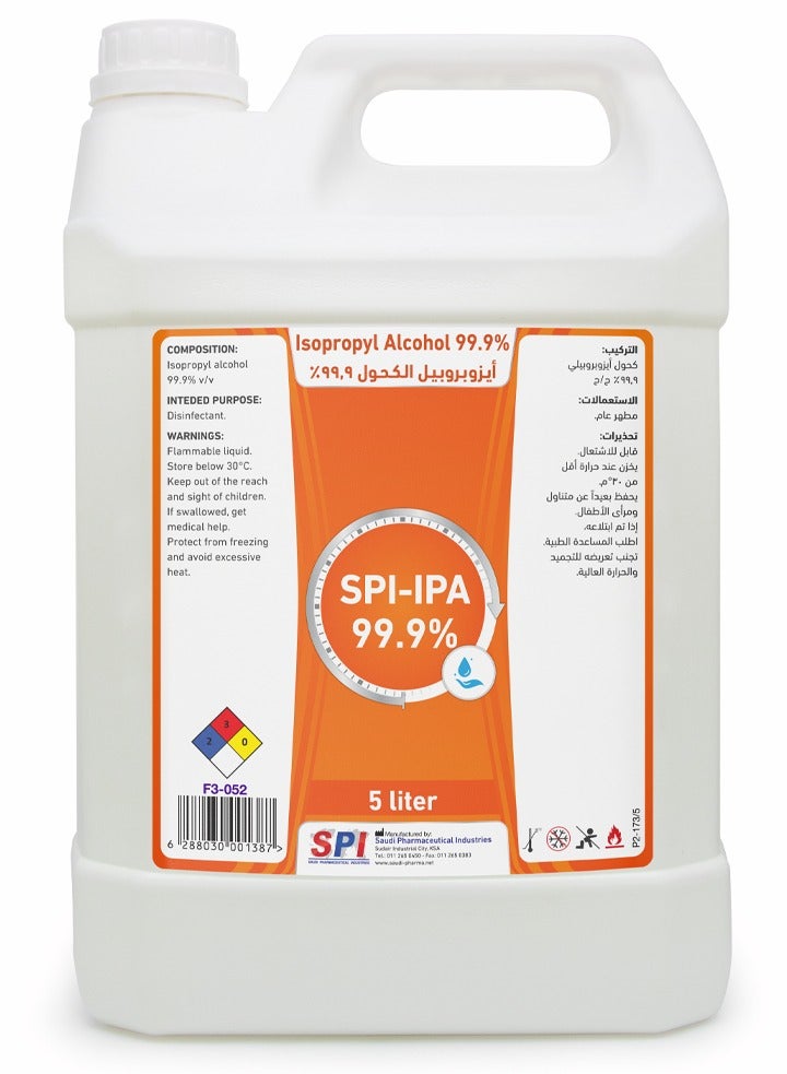 SPI SPI-IPA 99.9% Isopropyl Alcohol Solution (5 Liters )  - Image 1