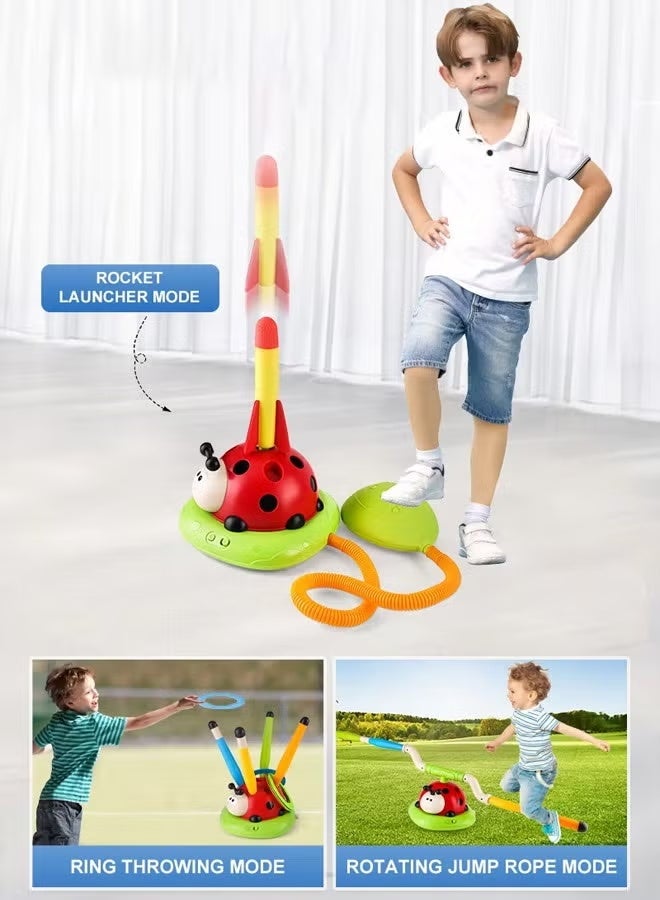 Aimayapet Kids Outdoor Toys 3 in 1 Musical Jump, Toss Ring Game Toy and Stomping Launch Rocket Launcher for Kids  Sports Toys with Remote Control, Indoor Outside Toys for Kids Ages 3-8 Toys for Ages 5-7 8-13 Kids Gifts - Image 3