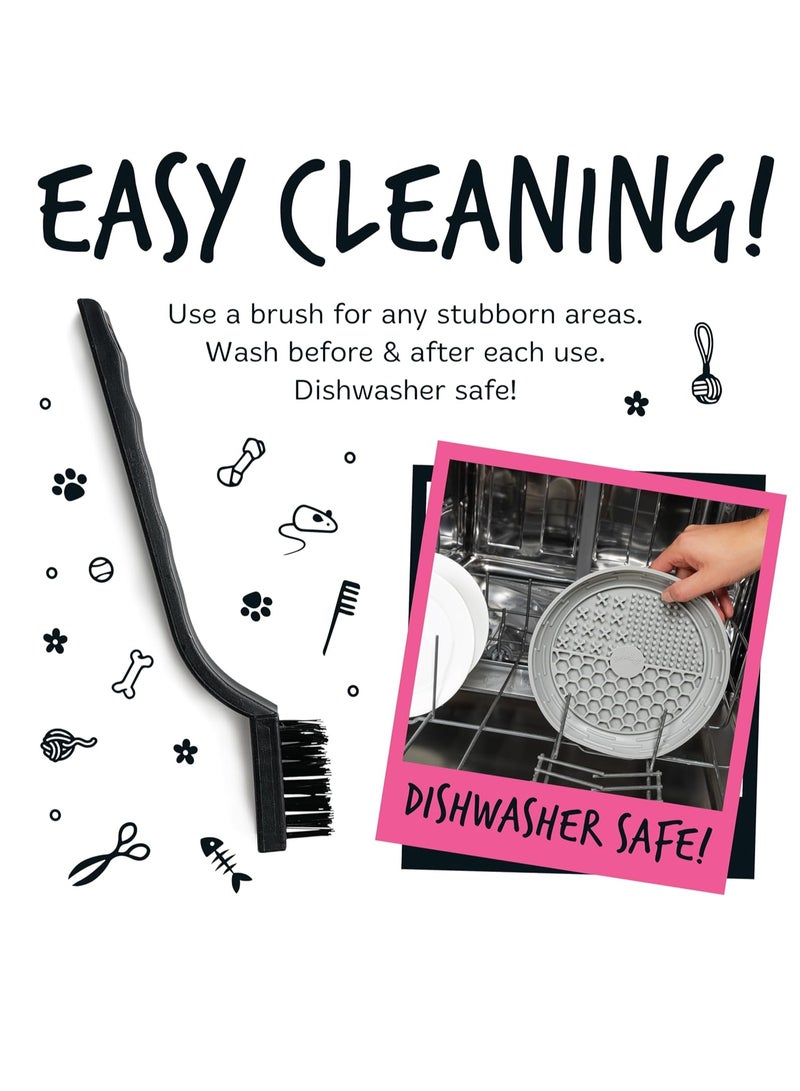 BUGALUGS Dog Mat Bowl 100 percent Food Grade Cat Food Mat and Licky Mats For Dogs Lick Mat Bowl Reduce Stress and Anxiety Single Pink - Image 4