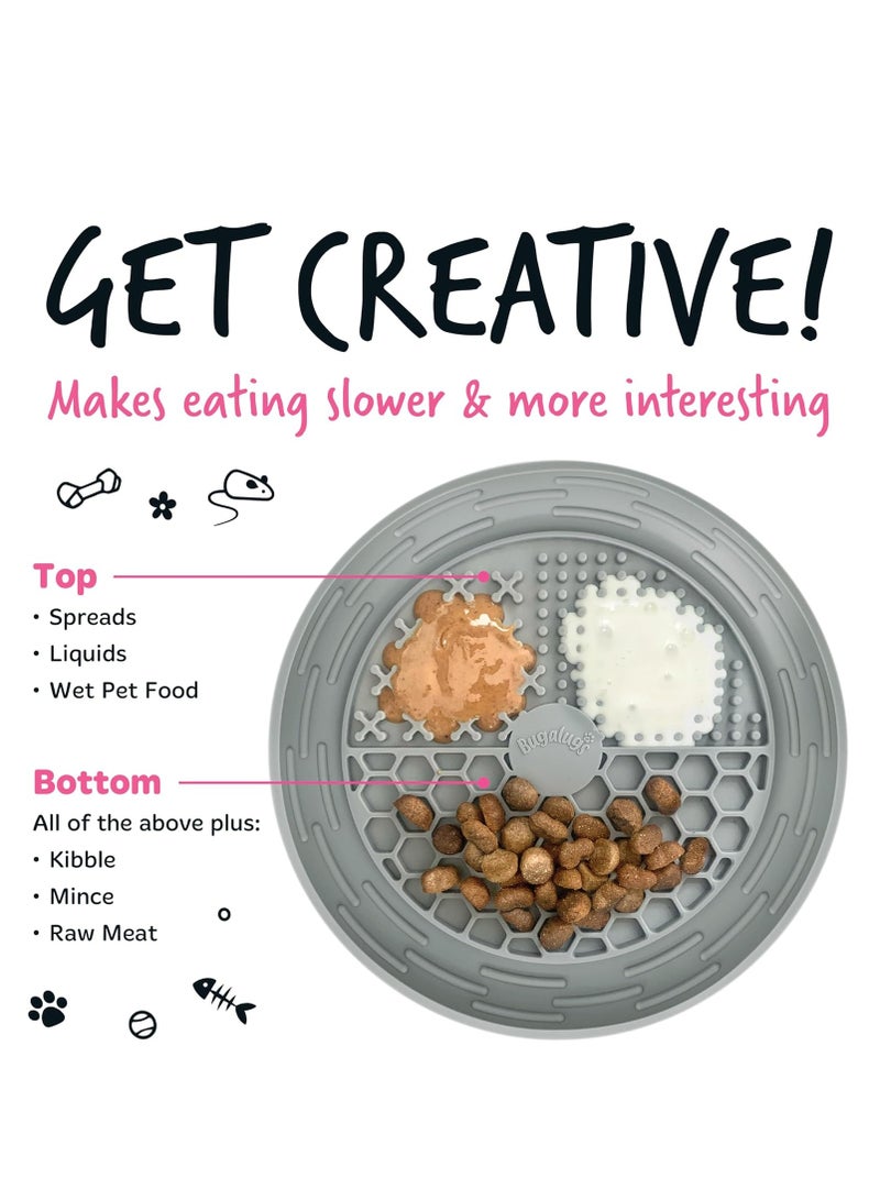 BUGALUGS Dog Mat Bowl 100 percent Food Grade Cat Food Mat and Licky Mats For Dogs Lick Mat Bowl Reduce Stress and Anxiety Single Pink - Image 5