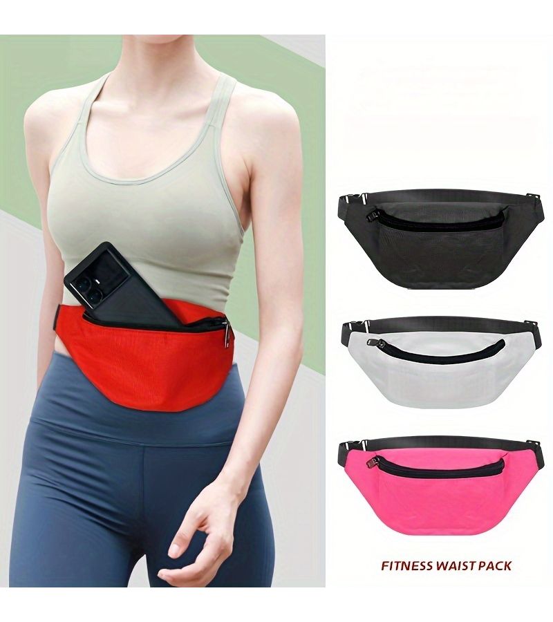 Women'S Outdoor Waist Bag Yellow Multi Layer Sports Shoulder Crossbody Running Pack - Image 2