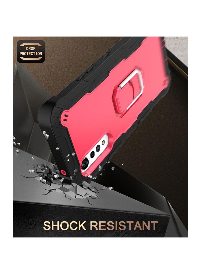 S-TOP Case For LG Velvet PC + Rubber 3-layers Shockproof Protective Case with Rotating Holder - Image 5