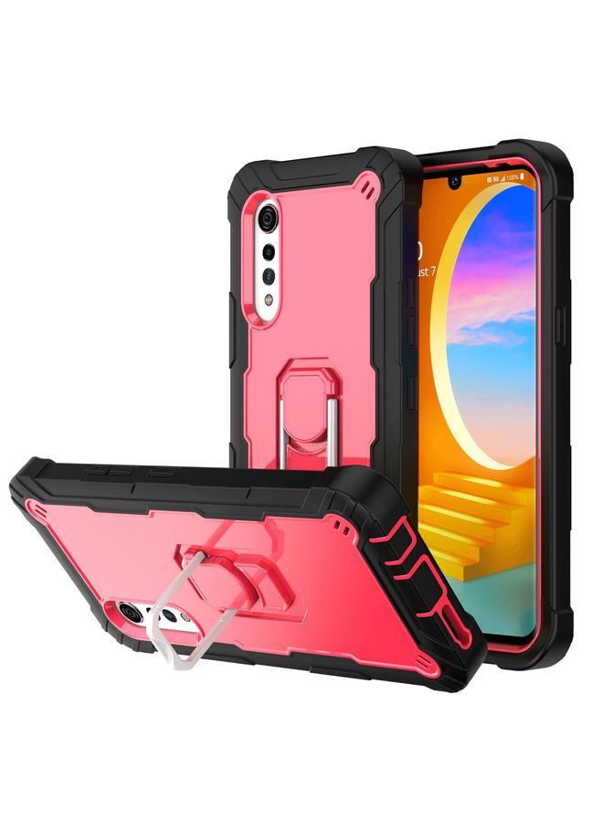 S-TOP Case For LG Velvet PC + Rubber 3-layers Shockproof Protective Case with Rotating Holder - Image 1