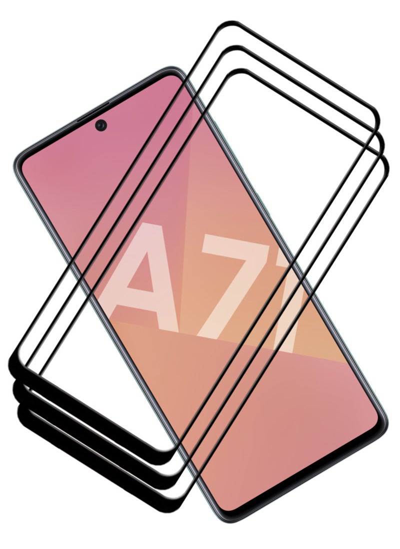 ACLIX 3 Pieces Antistatic ESD Dustproof Premium Quality High Definition Tempered Glass Screen Protector Designed For Samsung Galaxy A71 - Image 1