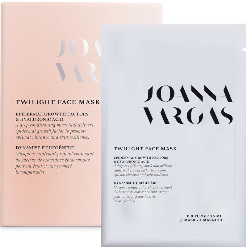 Joanna Vargas Joanna Vargas Moisturizing Face Mask  Face Sheet Mask with Epidermal Growth Factor  Twilight Facial Mask for Radiant  Plump Complexion Deep Skin Conditioning Facial Masks for Women  Single Sheet