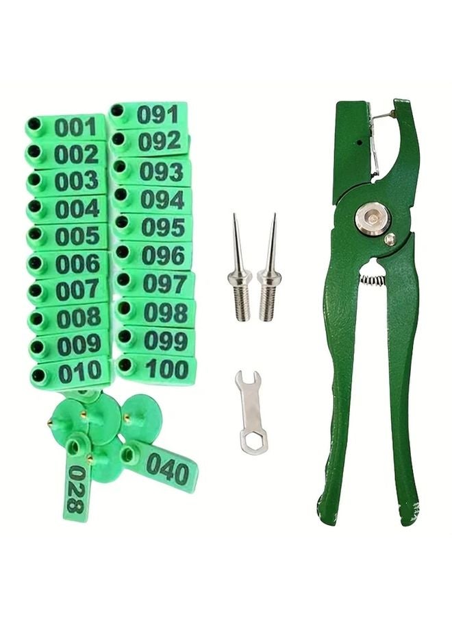 Large Livestock Plastic ID Tags Yellow with Pliers Screws for Sheep Goat Identification - Image 2