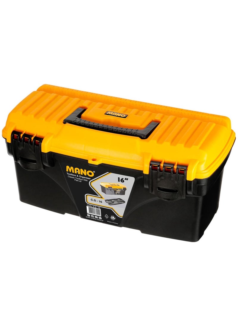 MANO CLASSIC TOOLBOXES WITH FLAT LID 16" - 410mm*209mm*195mm, Polypropylene  - Image 1