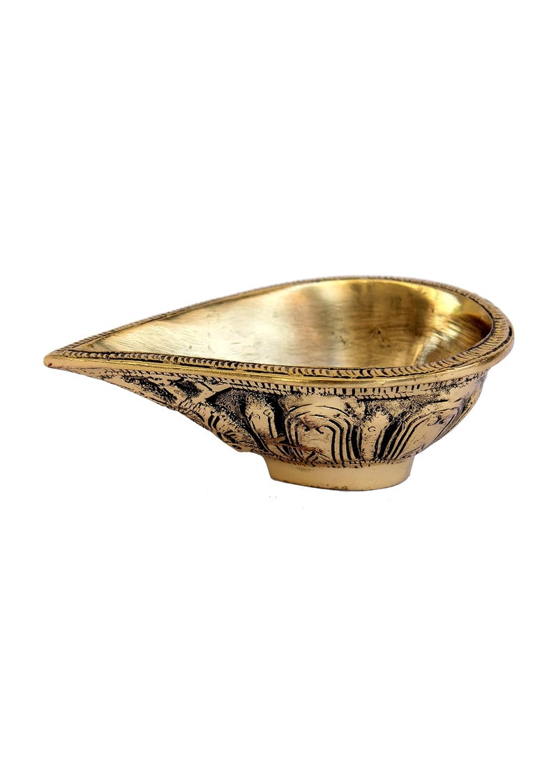 ESPLANADE eSplanade Brass Diya Deepam Oil Lamp Kuthu Vilakku Home Decor Golden 45 Inches Length 45 Inch  - Image 2