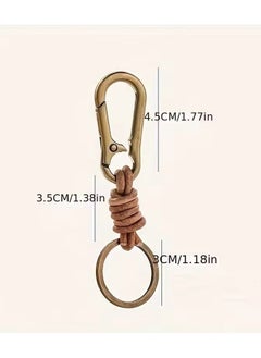 Goolsky Men's Vintage Cowhide Keychain, Vintage Leather Rope, Car Key Chain, Ring Pendant  - Image 2