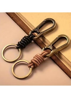 Goolsky Men's Vintage Cowhide Keychain, Vintage Leather Rope, Car Key Chain, Ring Pendant  - Image 3