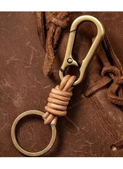 Goolsky Men's Vintage Cowhide Keychain, Vintage Leather Rope, Car Key Chain, Ring Pendant  - Image 5