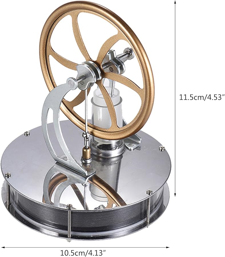 Gold Stirling Engine Model Electricity Generator Heat Experiment Educational Toy - Image 5