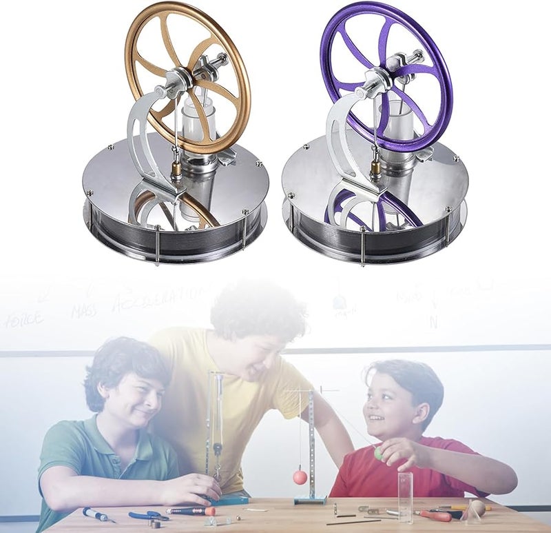Gold Stirling Engine Model Electricity Generator Heat Experiment Educational Toy - Image 3