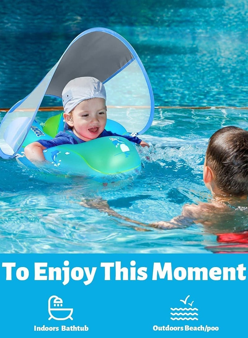 LIMOS Baby Swimming Floater Inflatable Ring with Sun Protection Canopy (S)  - Image 5