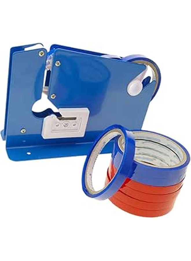 12mm Tape Cutter Dispenser with 8 Rolls Sealing Machine for Food Bag Packing Office Home - Image 1