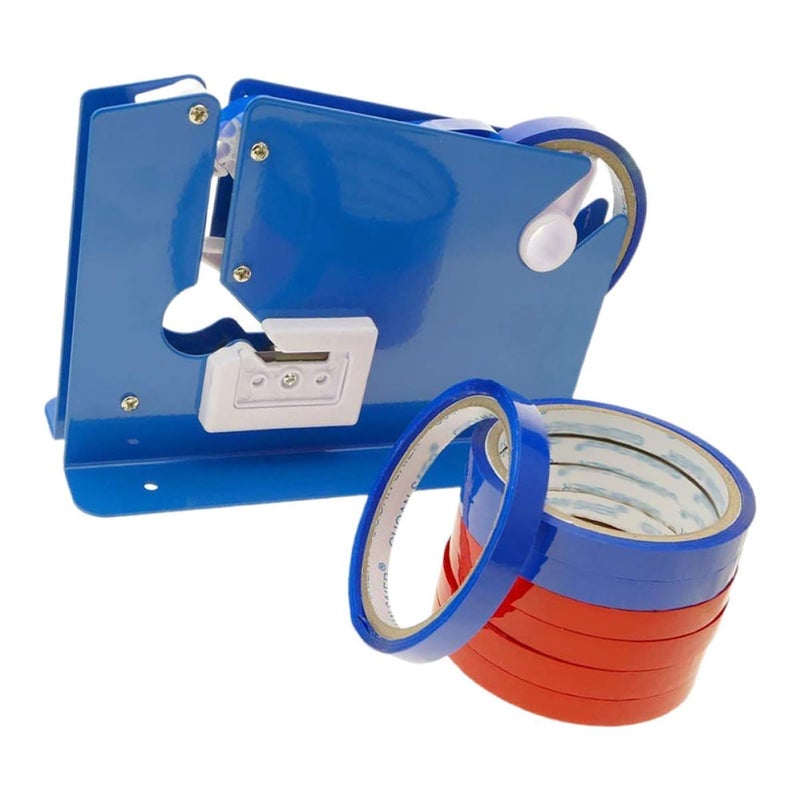 12mm Tape Cutter Dispenser with 8 Rolls Sealing Machine for Food Bag Packing Office Home - Image 2
