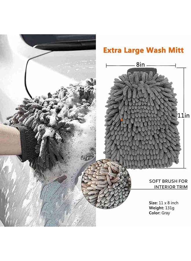 Glitz Car Wash Mitt, Scratch-Free Chenille Microfiber Double Sided Washing Mitts, Dual Sided Cleaning Gloves For Dirt & Bugs, Sponge Cloths For Cars, Home, Furniture, Trucks, Boats (2Pack) - Image 2