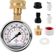 Uharbour Uharbour Water Pressure Gauge Kit Including Adaptors, UHARBOUR 2"Glycerin Filled Water Pressure Test Gauge with Brass  - Image 1