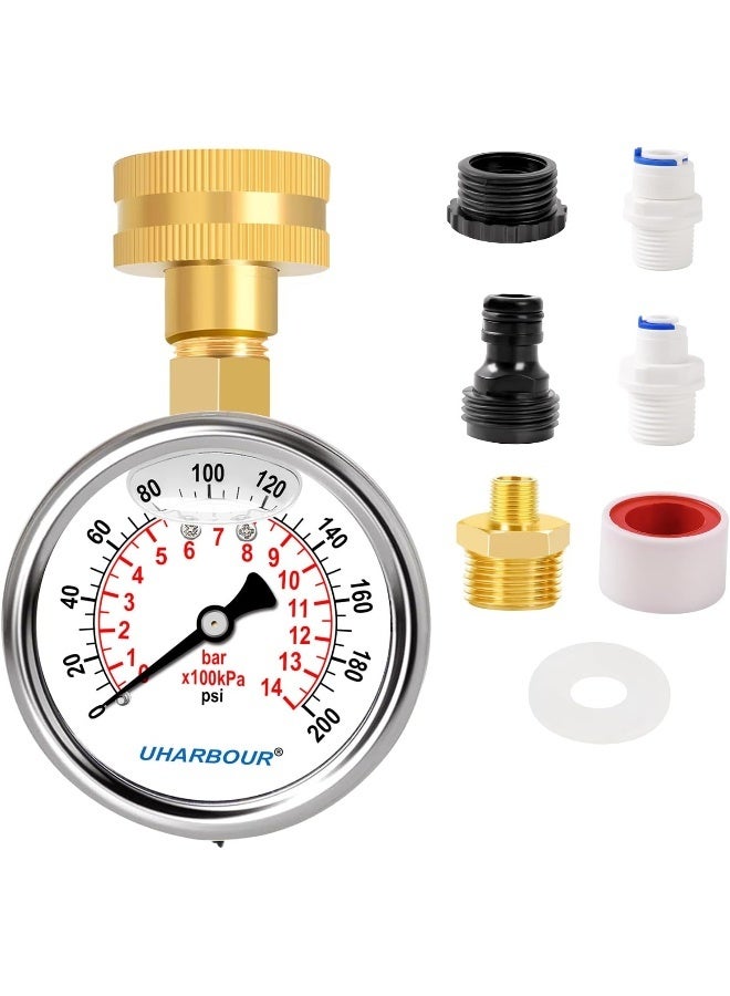 Uharbour Water Pressure Gauge Kit Including Adaptors  - Image 1