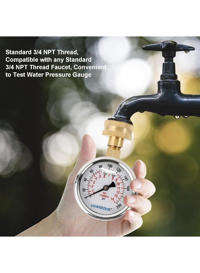 Uharbour Water Pressure Gauge Kit Including Adaptors  - Image 2