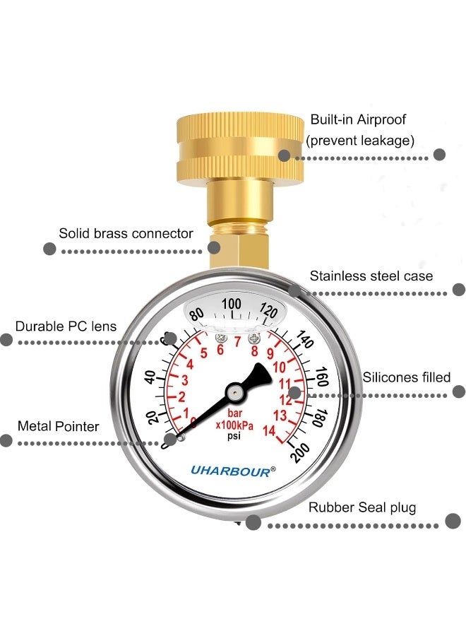 Uharbour Water Pressure Gauge Kit Including Adaptors  - Image 5
