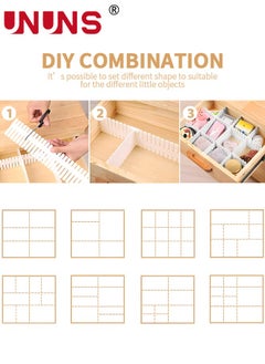 UNUNS 4 Pcs Drawer Divider Adjustable DIY Storage Organizer Drawer Separator For Tidying Clutter Cutlery Makeup Clothes,Desk Box In Kitchen Bathroom Office,Cut At Will  - Image 4