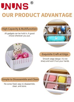UNUNS 4 Pcs Drawer Divider Adjustable DIY Storage Organizer Drawer Separator For Tidying Clutter Cutlery Makeup Clothes,Desk Box In Kitchen Bathroom Office,Cut At Will  - Image 5
