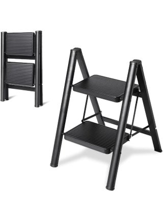 2 Step Ladder Folding Step Stool, Heavy Duty 330 Lbs Load Stepladder, Small Kitchen/Closet Ladder For Adults/Kids, Lightweight Step Ladder With Anti-Slip Wide Pedal For Home, Black - pzsku/Z73166A72066878B0E285Z/45/_/1742903469/3cd8a3c6-6c6b-4a03-911b-6a0c5cf21db9