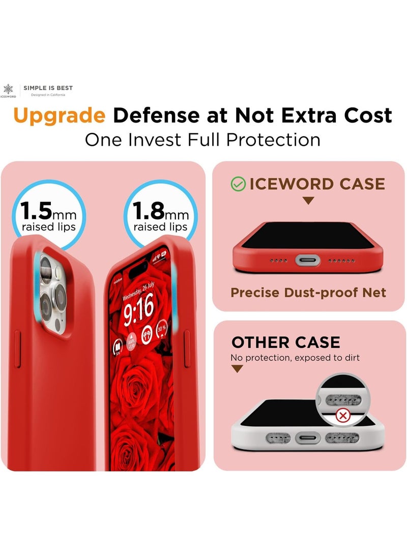 Houmt iPhone 16 Pro Case Cover Soft Liquid Silicone Case Full Body Protective iPhone 16 pro Cover Shockproof Slim Anti-Scratch Shockproof Protective Cover - Image 3