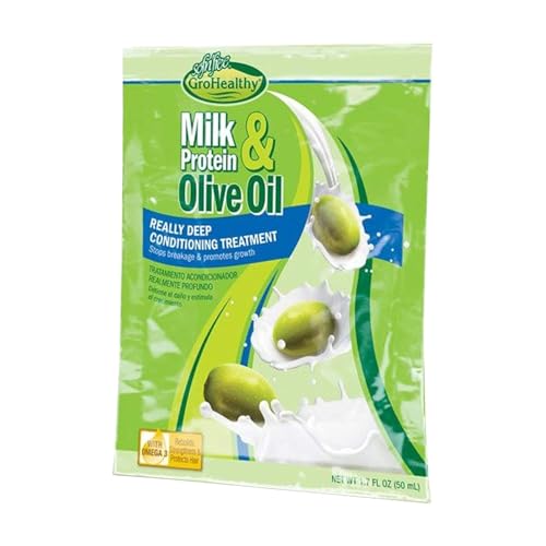 Grohealthy Milk Protein & Olive Oil Hair Deep Conditioning Treatment Hair Mask Strengthens, Repairs, Stops Breakage and Promotes Growth for Soft, Healthy, Manageable Hair - Sofn’Free GroHealthy - Single - Image 1