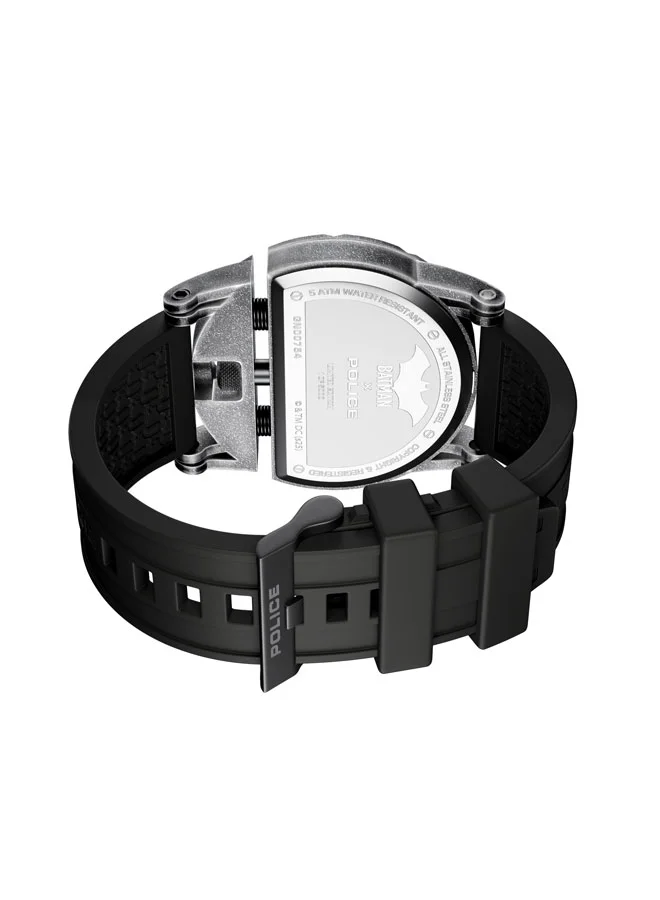 POLICE Men's Dark Side 46mm Limited Edition Black Silicone Strap Men's Watch
