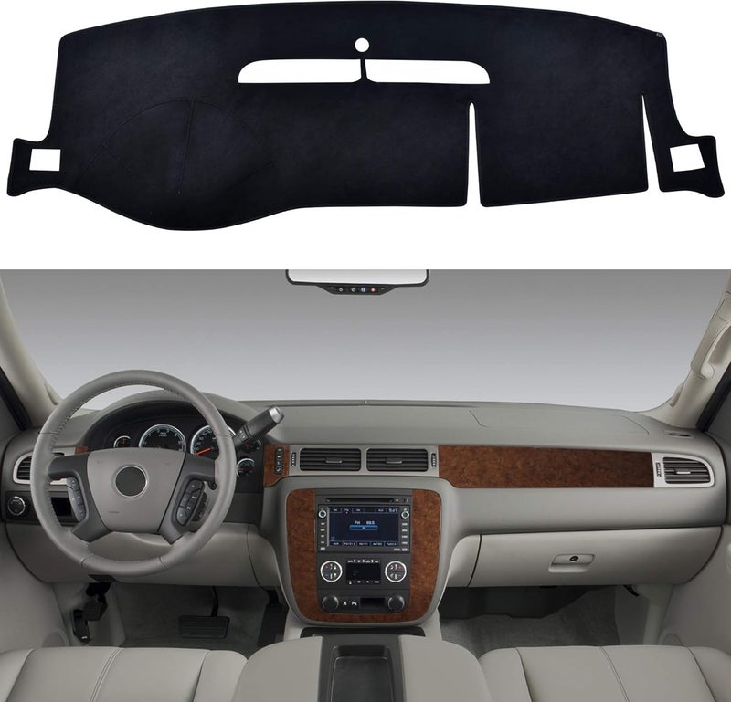 SPEEDWOW Dashboard Cover Mat for 2007-2014 Chevy Silverado, Suburban, Tahoe, Avalanche, GMC Yukon, Sierra - Image 1