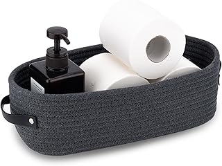 Oradrem Oradrem Cotton Rope Toilet Basket Bathroom Decor Baskets,Toilet Paper Holder Basket with Handle, Home Decor Organizing  - Image 1