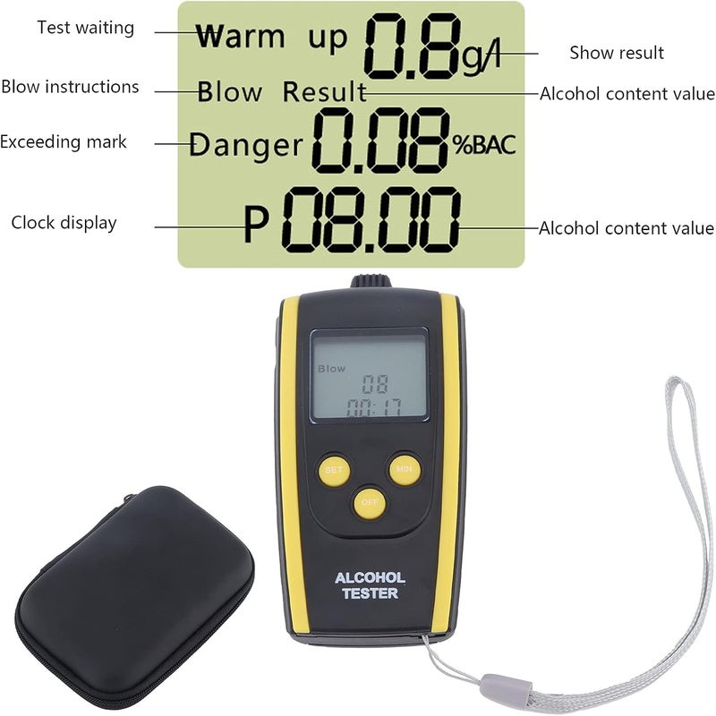 klarako Breathalyzer to Test Alcohol, Breathalyzer Portable Rechargeable Air Blowing Alcohol Tester Non?Contact High Accuracy for Safety Car Driving - Image 5