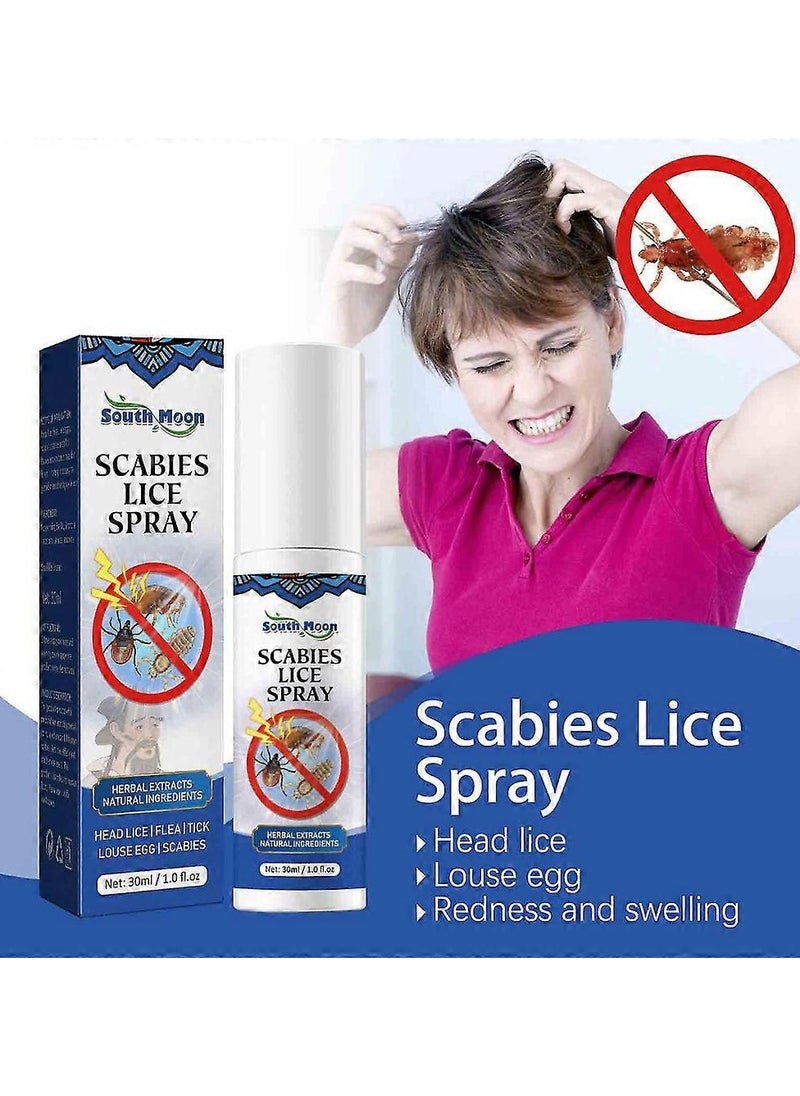 SOUTH MOON Scabies Lice Spray - For Kids & Adults, Easy Use Lice Spray Kills Head Lice, Eggs, Super Lice on Contact, Includes Metal Lice Comb, Multiple Treatments, 30ml  - Image 2