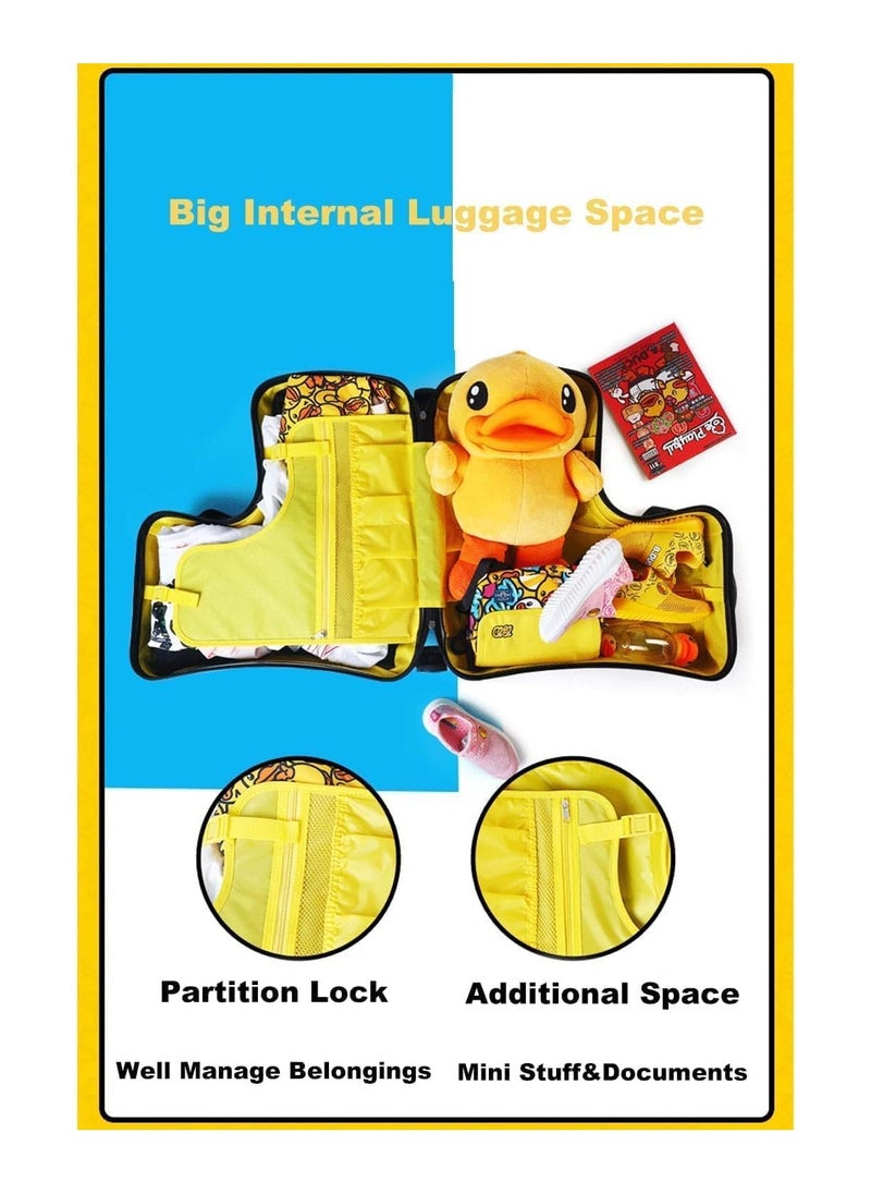 BLOOMING TIME Kids Luggage Ride-On Suitcase Children Unique Design For Traveling(Buffy Duck Pink)  - Image 2