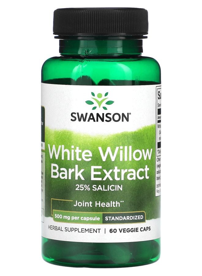 SWANSON White Willow Bark Extract 500 mg 60 Veggie Caps