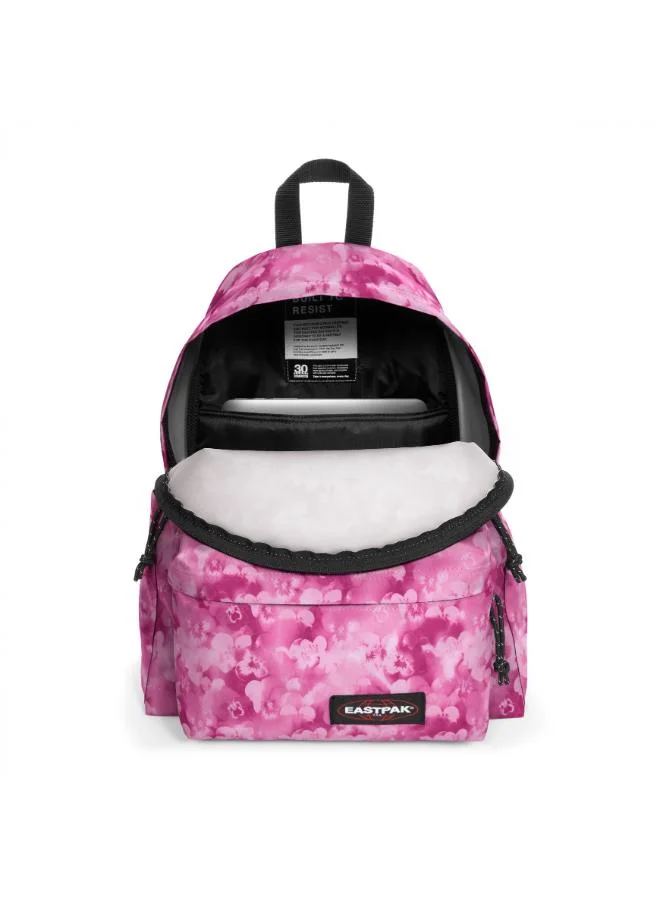EASTPAK Day Pak'R Flowerblur Pink Medium backpack with bottle holder and laptop sleeve