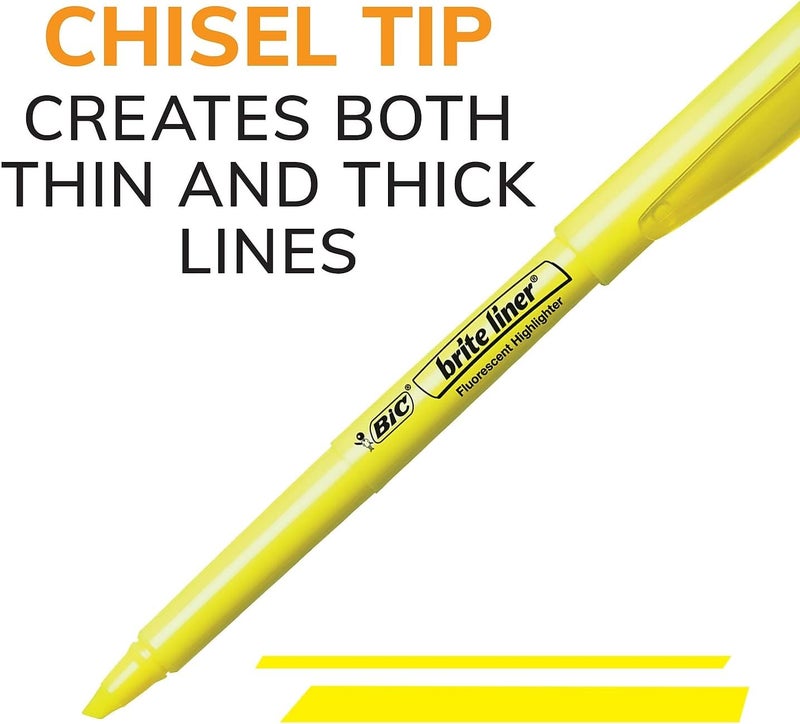 BIC Brite Liner Highlighter Grip Pens - Pink, Box of 12 - Image 3