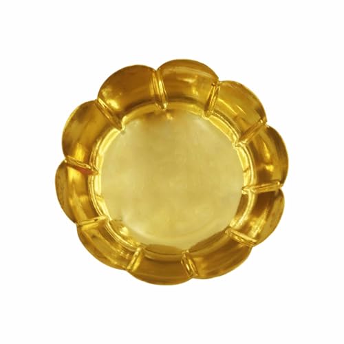 Putrika Engraved Brass Lotus Shape Bowl|Flower Basket for Home|Office|Fruit Basket for Dining Table|Kitchen Serve Bowl|Marriage Gift|Diwali & Return Gift[5inch]-Decorative Kamal Fruit Bowl - Image 3