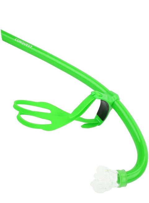 أنبوب تنفس أمامي للسباحة والغوص قطعة الفم من السيليكون، أخضر