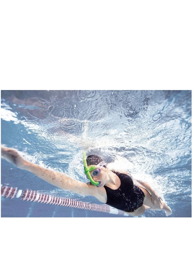 CONQUEST - Front Swimming Snorkel Breathing Tube Silicone Mouth Piece, Green - Image 1