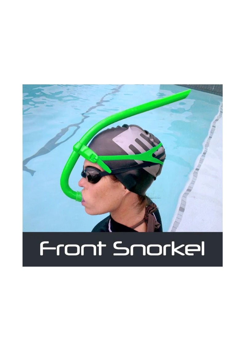 CONQUEST - Front Swimming Snorkel Breathing Tube Silicone Mouth Piece, Green - Image 1