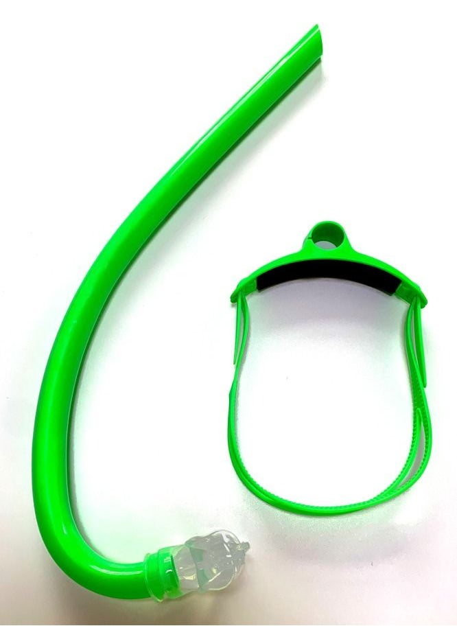CONQUEST - Front Swimming Snorkel Breathing Tube Silicone Mouth Piece, Green - Image 1
