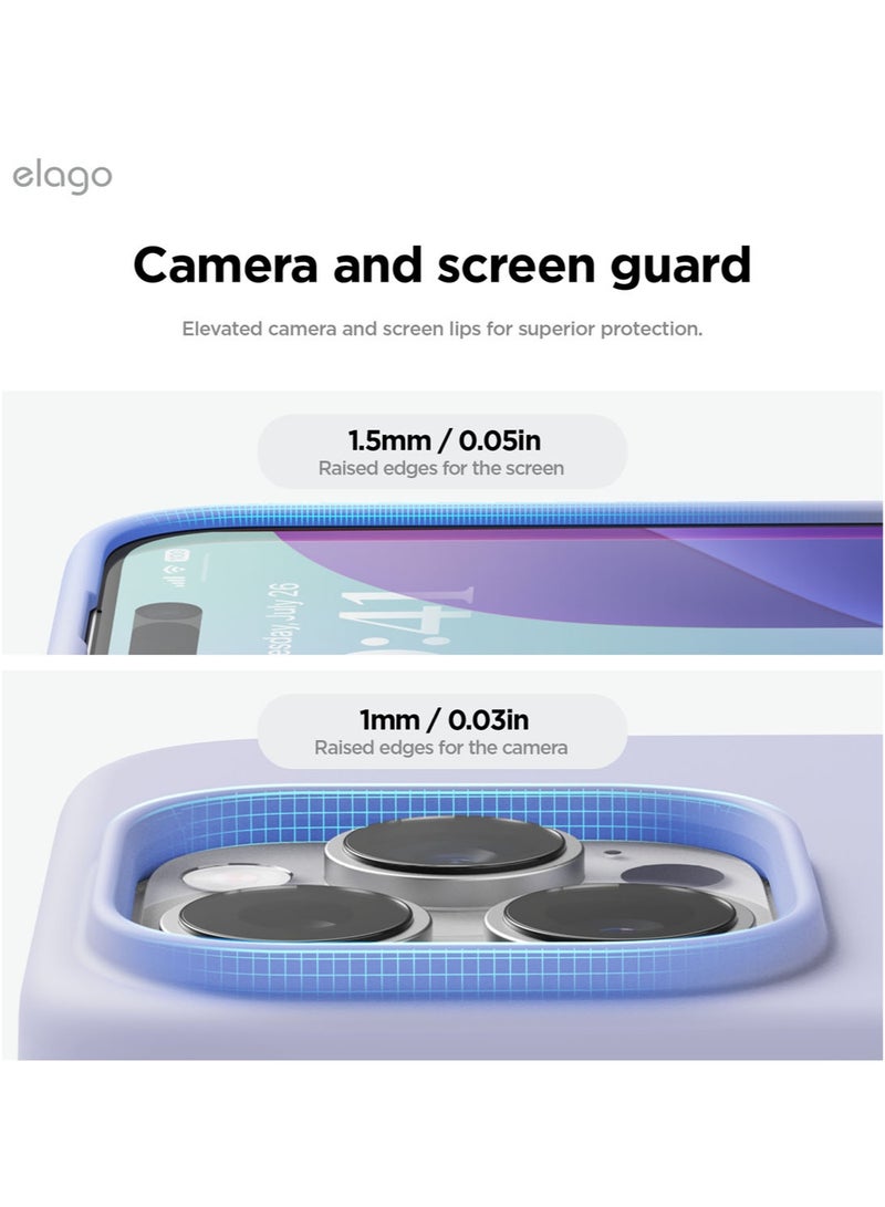 Elago Liquid Silicone for iPhone 16 Pro MAX Case Cover Full Body Protection, Shockproof, Slim, Anti-Scratch Soft Microfiber Lining - Purple - Image 5