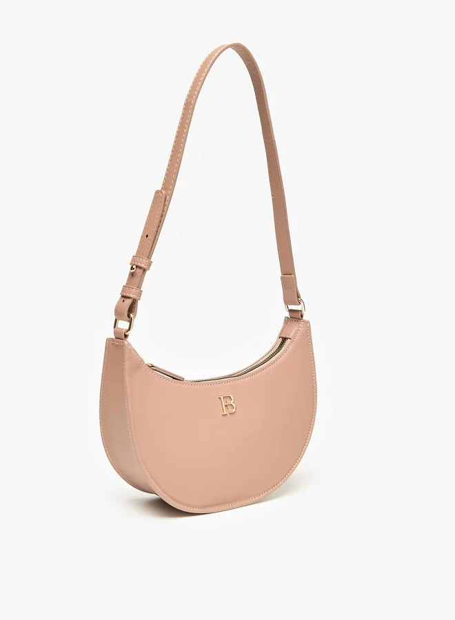 Flora Bella By Shoexpress Women Solid Hobo Bag with Adjustable Handle and Zip Closure